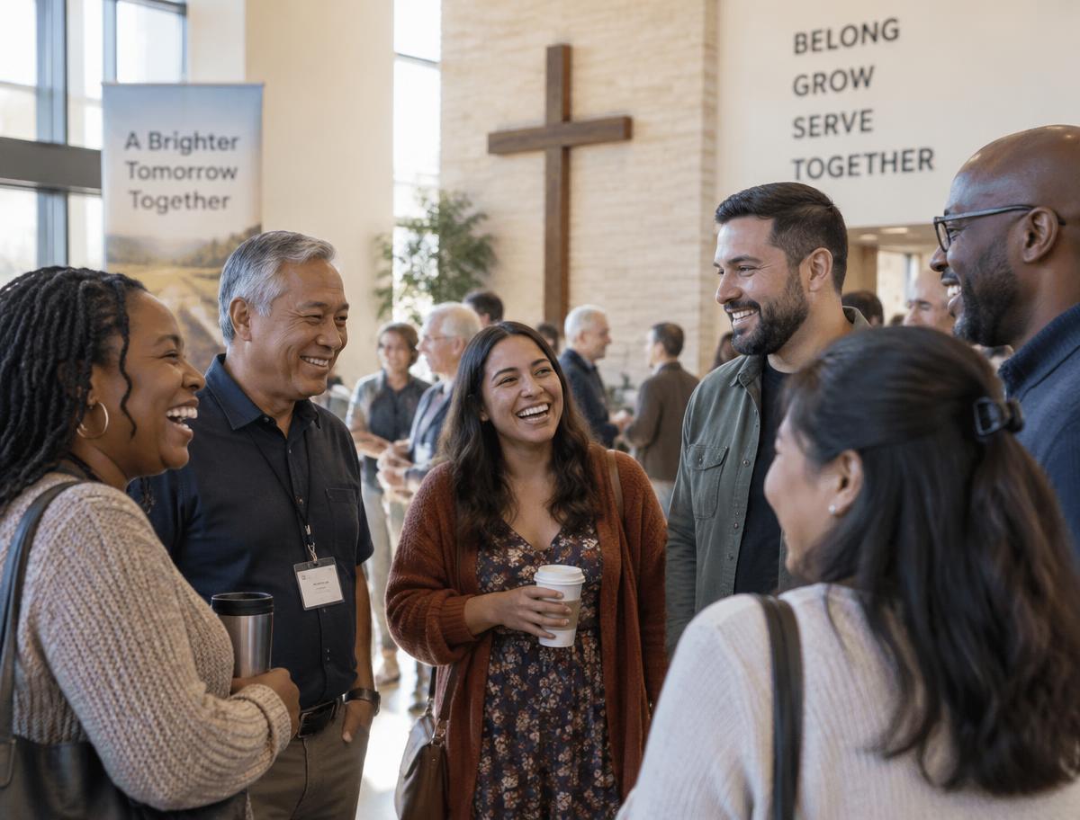 Members of the fellowship greeting one another